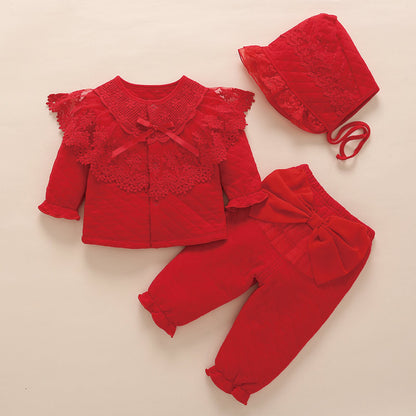 Baby Fall/Winter Girl's Split Three-piece Set Full Moon Toddler