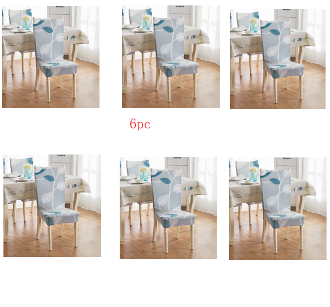 Color: 6pc Woolen Bird Gray - Home Chair Cover Hotel Chair Package Chair Cover Siamese Elastic Chair Cover Office Computer Seat Cover