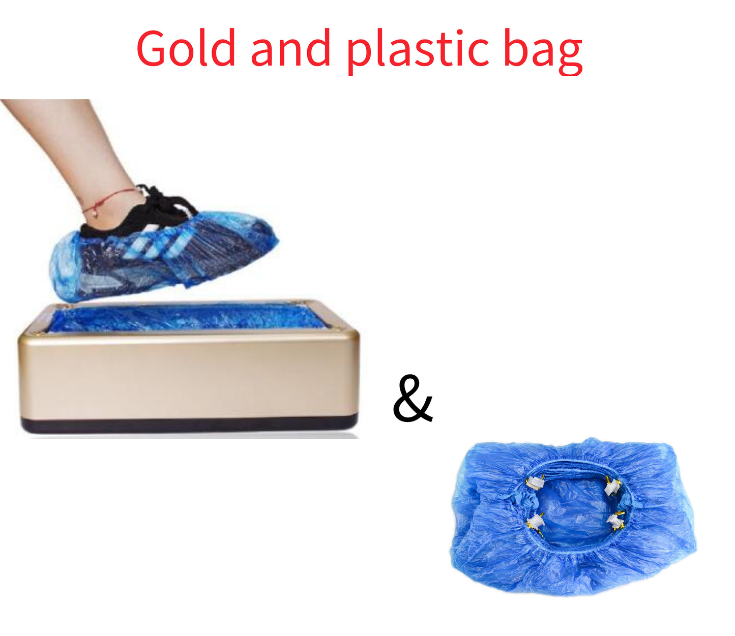 Color: Gold and Plastic bag - Indoor Disposable Smart Overshoe Machine