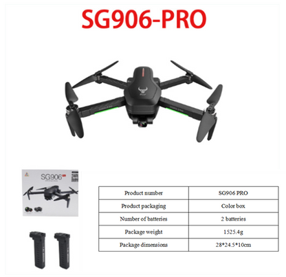 Quantity: Q2 batteries - SG906PRO folding dual GPS drone 4K HD image transmission two-axis mechanical self-stabilizing gimbal professional aerial photography