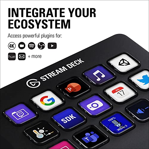 Elgato Stream Deck Classic - Live production controller with 15 customizable LCD keys and adjustable stand, trigger actions in OBS Studio, Streamlabs, Twitch, YouTube and more, works with PC/Mac