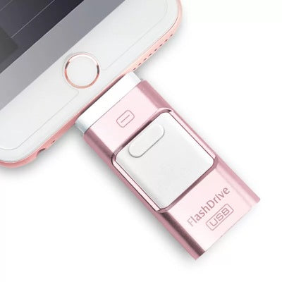 Color: Rose gold, Model: 16GB - Three In One OTG USB Flash Disk For Computer And Mobile Phone