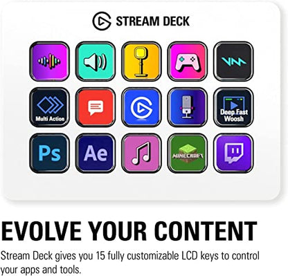 Elgato Stream Deck Classic - Live production controller with 15 customizable LCD keys and adjustable stand, trigger actions in OBS Studio, Streamlabs, Twitch, YouTube and more, works with PC/Mac