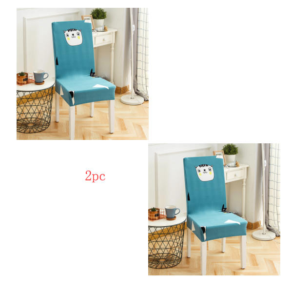 Color: 2pc Cat - Home Chair Cover Hotel Chair Package Chair Cover Siamese Elastic Chair Cover Office Computer Seat Cover