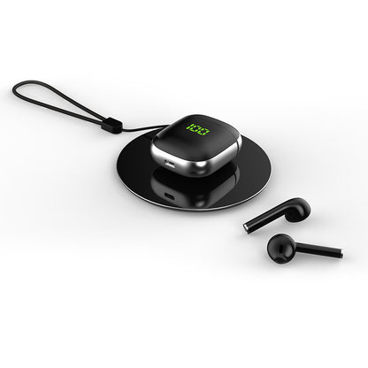 Color: Black silver, Style: Charge - Compatible with Apple , Wireless LCD display headset