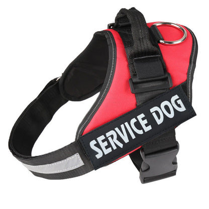 Color: Red, Size: S - Strong Nylon Reflective Strip Pet Traction Chest Strap