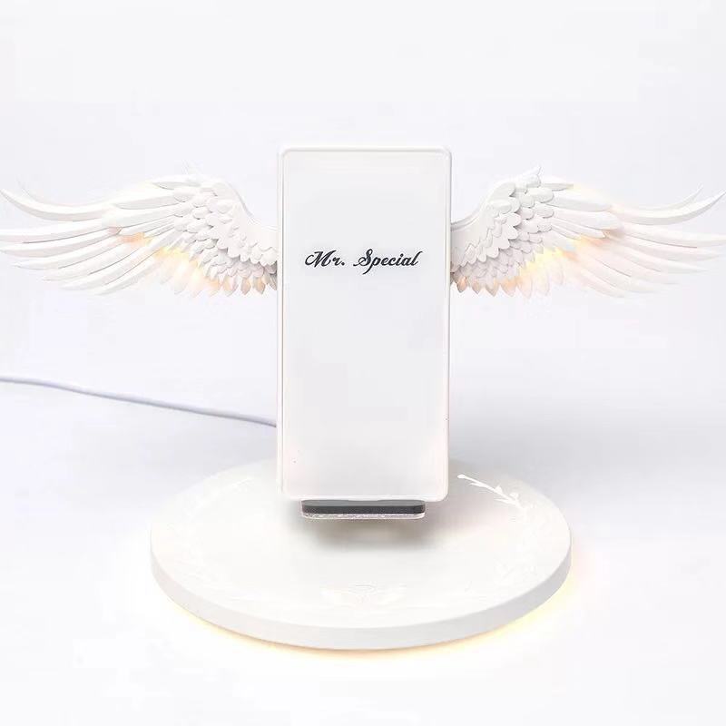 Color: White Android Lower width - Angel Wings Wireless Charger