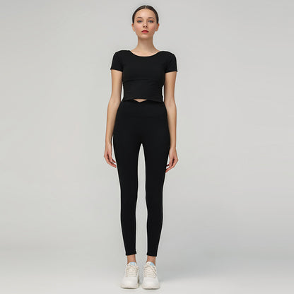 Color: Black set, Size: L - New slim high waisted Capris