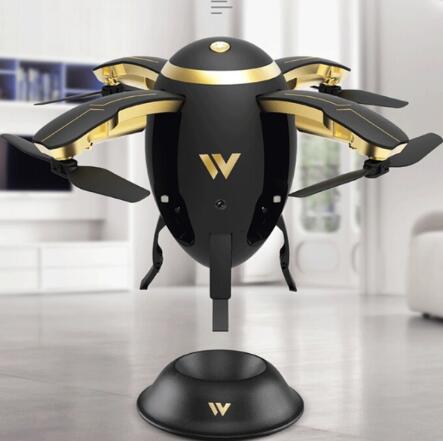 Style: Without camera, Color: Black-Ordinary, Model:  - Wireless Transformable Egg Drone G-Sensor Folding RC Quadcopter W5 Aircaft