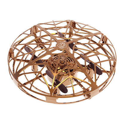 Color: Gold - Flying Helicopter Mini Drone UFO RC Drone Infraed Induction Aircraft