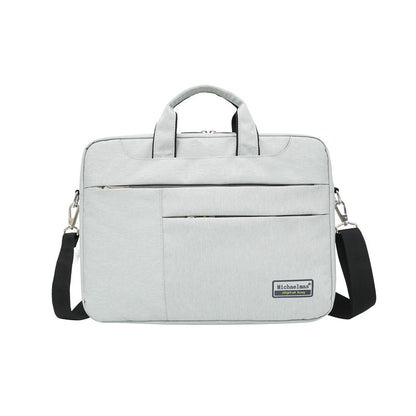 Color: Light grey, Size: 14 - Business men's laptop bag large capacity briefcasemillet single shoulder bag inner bag