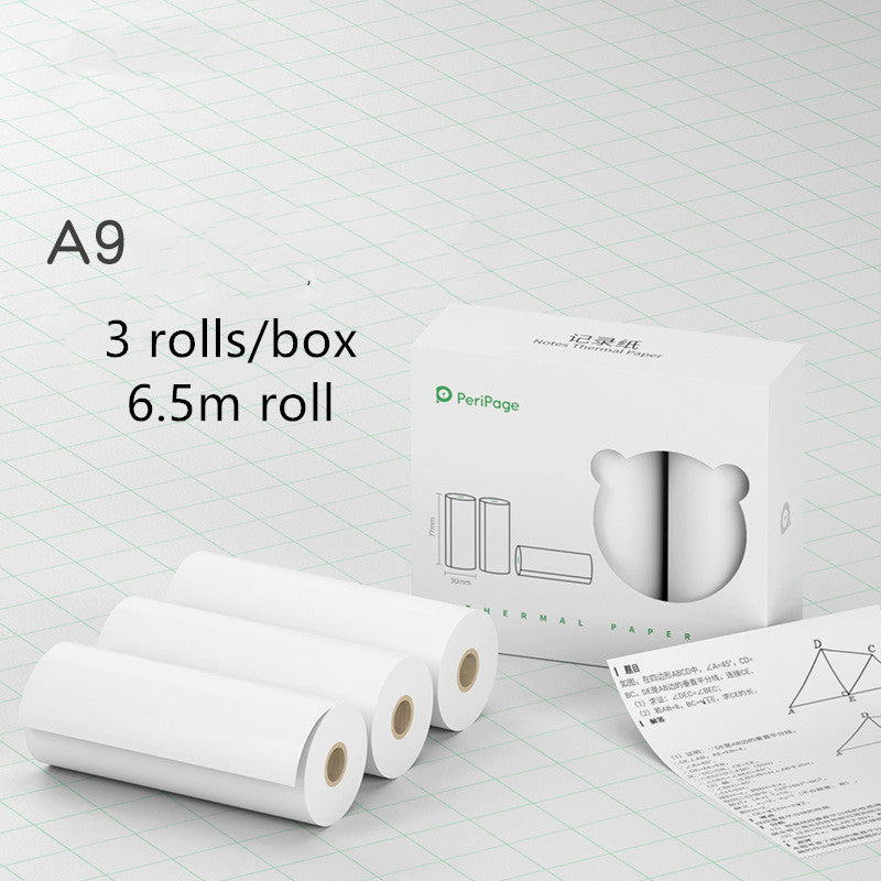 Modelo: juego de 3 rollos de 6,5 m, color: A9 blanco - Mini impresora térmica inalámbrica Bliuetooth Impresora de etiquetas adhesivas de papel