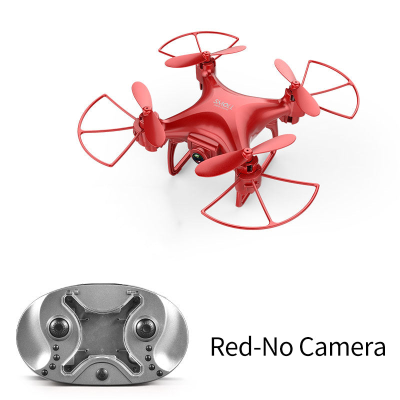 Color: Rojo sin cámara - S26 mini avión de cuatro ejes HD wifi cámara aérea control remoto avión resistente drone boy juguetes transfronterizos