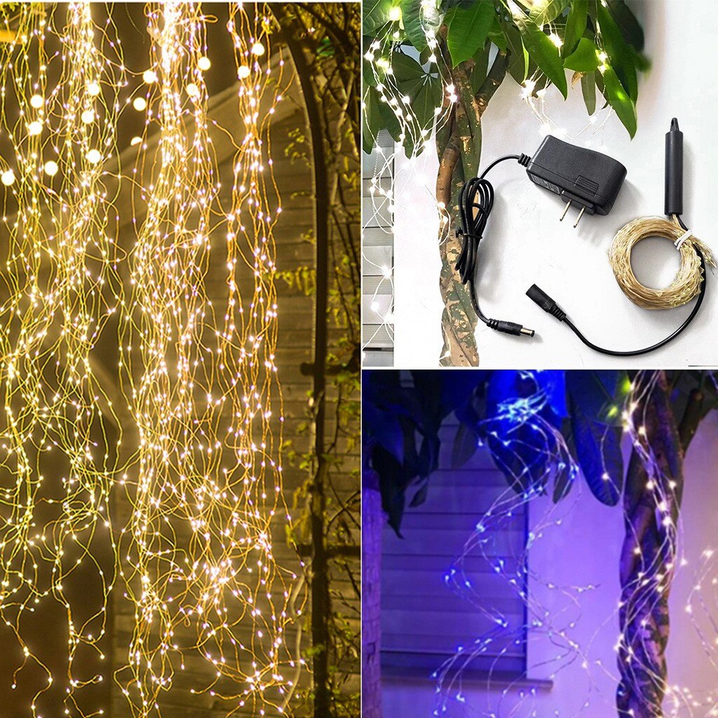 Color: Cold white, Style: US - Copper wire string lights