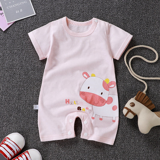 Color: Cows, Size: 73CM - Fashion Baby Cotton One-piece Cartoon Romper