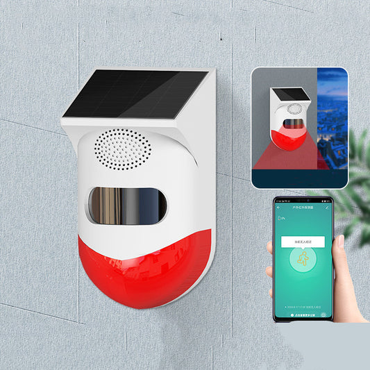 Style: WiFi version - Human Body Infrared Sensing Remote Control Solar Alarm