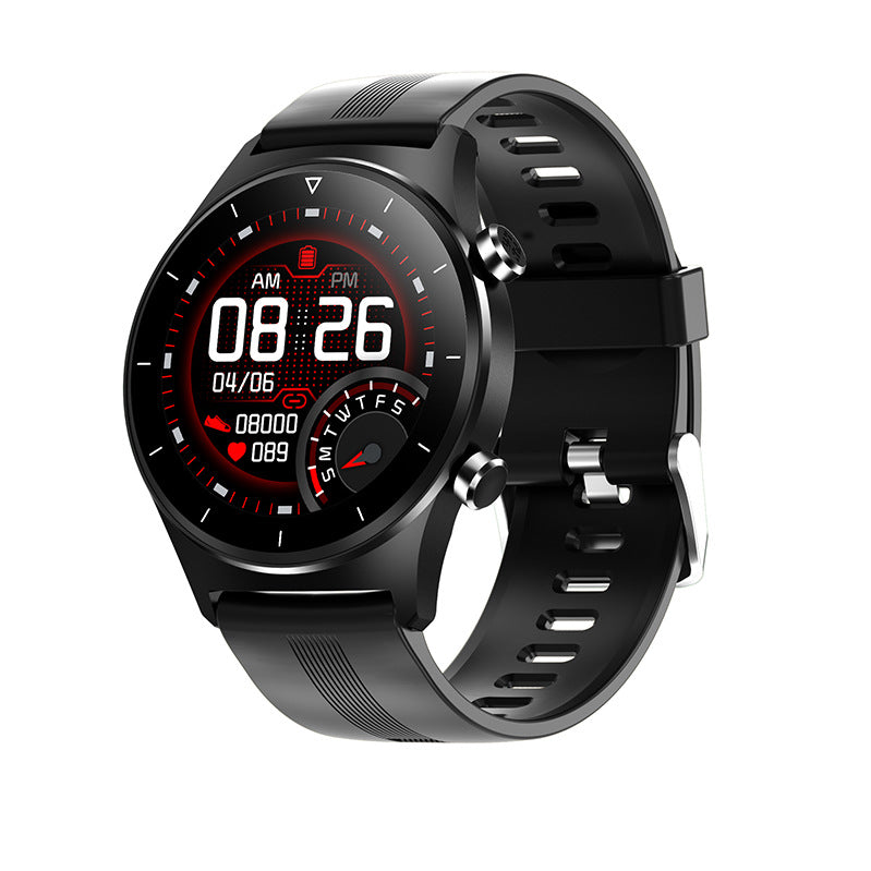 Color: Black plastic - Compatible with Apple , Waterproof Silicone Strap Bluetooth Watch