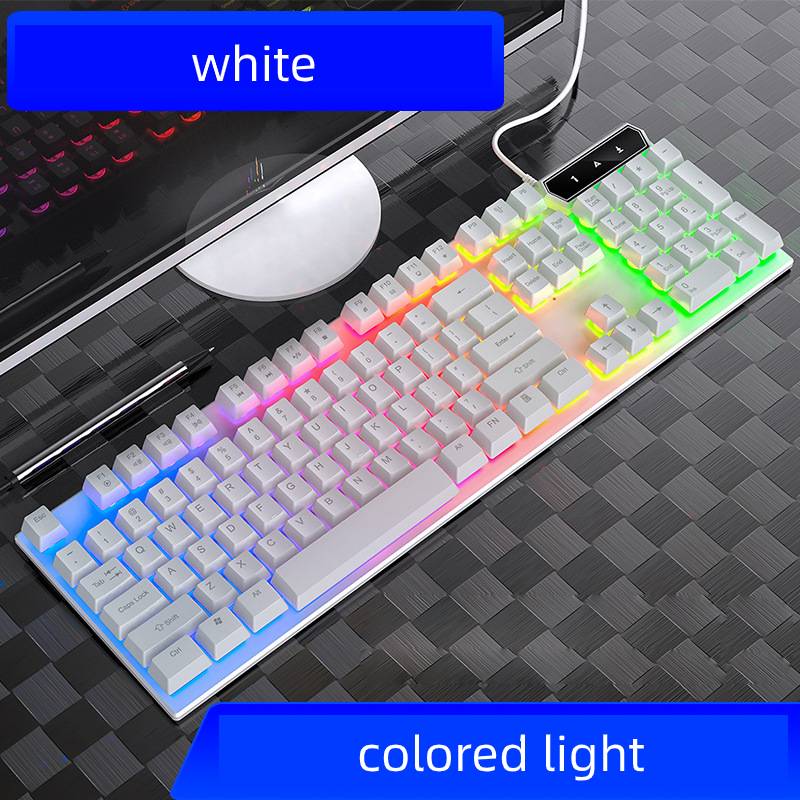 Color: White - Mechanical feel keyboard