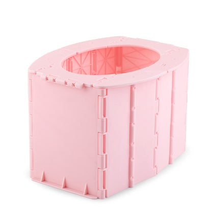 Color: Pink - Portable Travel Folding Toilet Urinal Mobile Seat For Camping Hiking