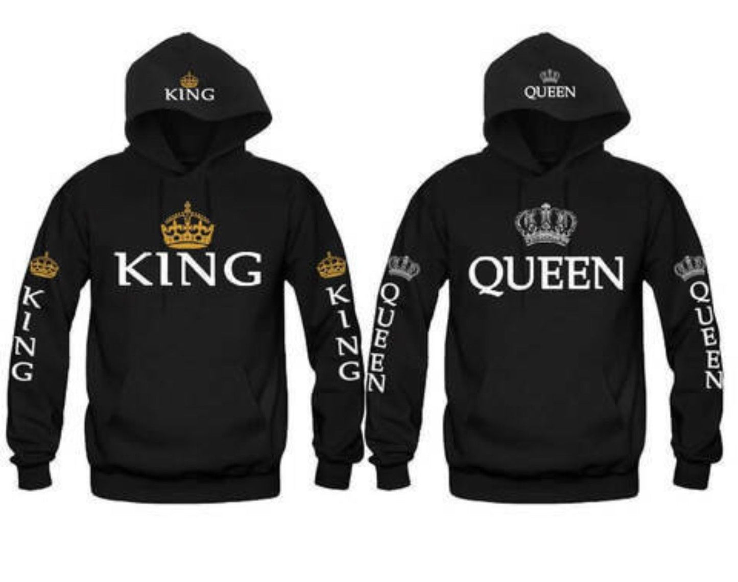 Color: Black, size: KingXL+QueenM - Blue King & Queen Hoodies