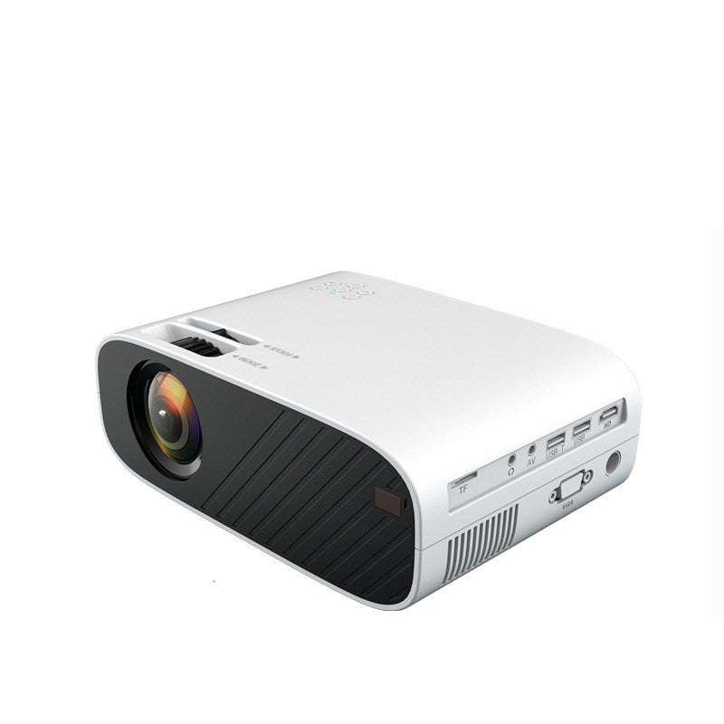 Color: White, Style: Basic class-US, Model:  - New portable projector