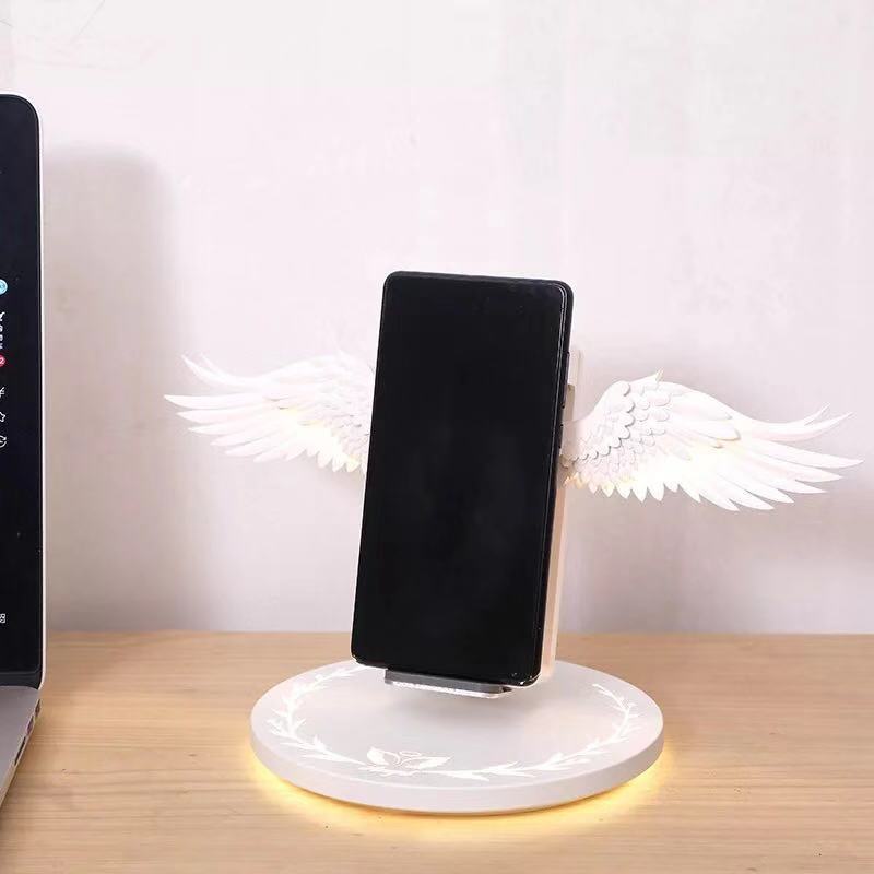 Color: White Android Lower width - Angel Wings Wireless Charger