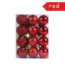 Color: Ball red - Christmas Decorationled Copper Wire String Lights Battery Box Christmas Decoration Ball