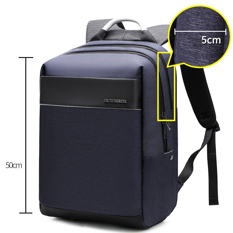 Color: Dark Blue, Style: Light version - Computer backpack men''s European and American trend schoolbag