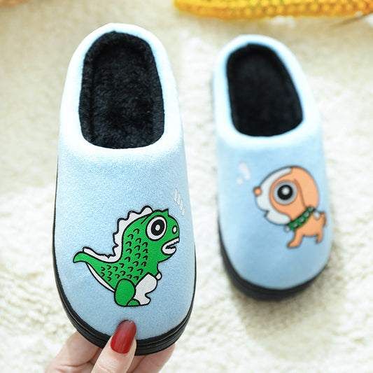 Color: Slipper sky blue, Size: 16cm - Children's cotton slippers