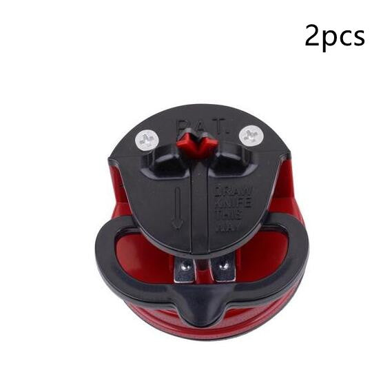 Color: Red 2psc - Smart Electric Knife Sharpener Easy and Safe Suction Pad Design