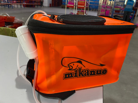 Color: Orange Oxygen Pump, Size: 50cm - EVA Portable Fishing Bag Folding Thicken Live Fishing Box Tank Bucket Camping Fishing Tackle Fishbox Storage Bag