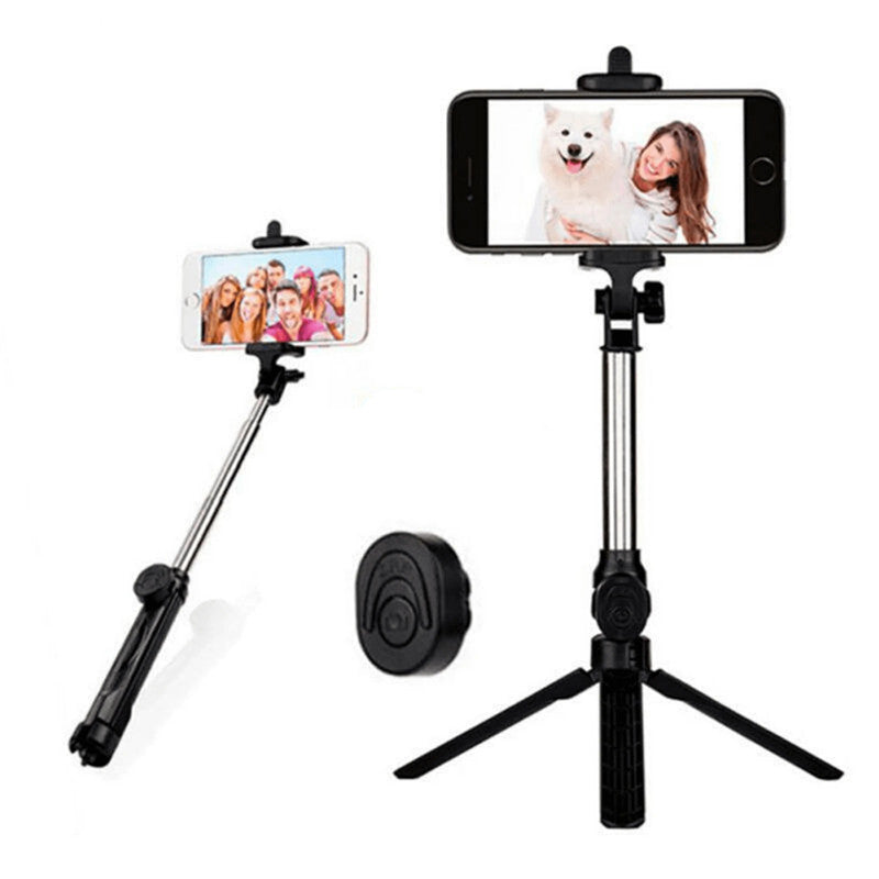 Color: Black - Compatible with Apple, Tripod selfie stand