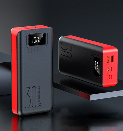 Color: Red, style: Digital display - 30000 mAh Charging treasure RM-30X