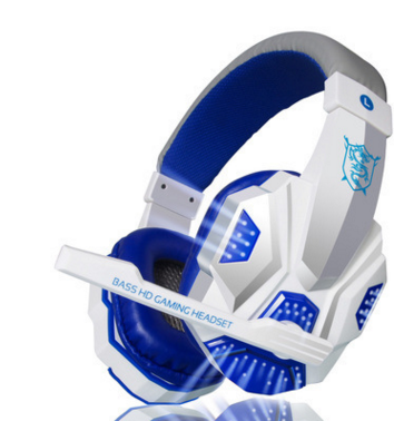 Color: White2 - Pu mind pc780 black blue head game Gaming Headset computer YY voice with Mike black blue light headphones