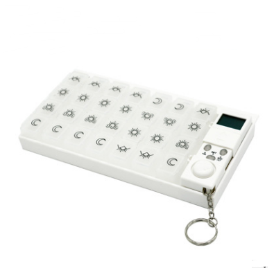 7 days 28 grid intelligent electronic timing kit portable travel sub-package plastic drug storage box medication timer