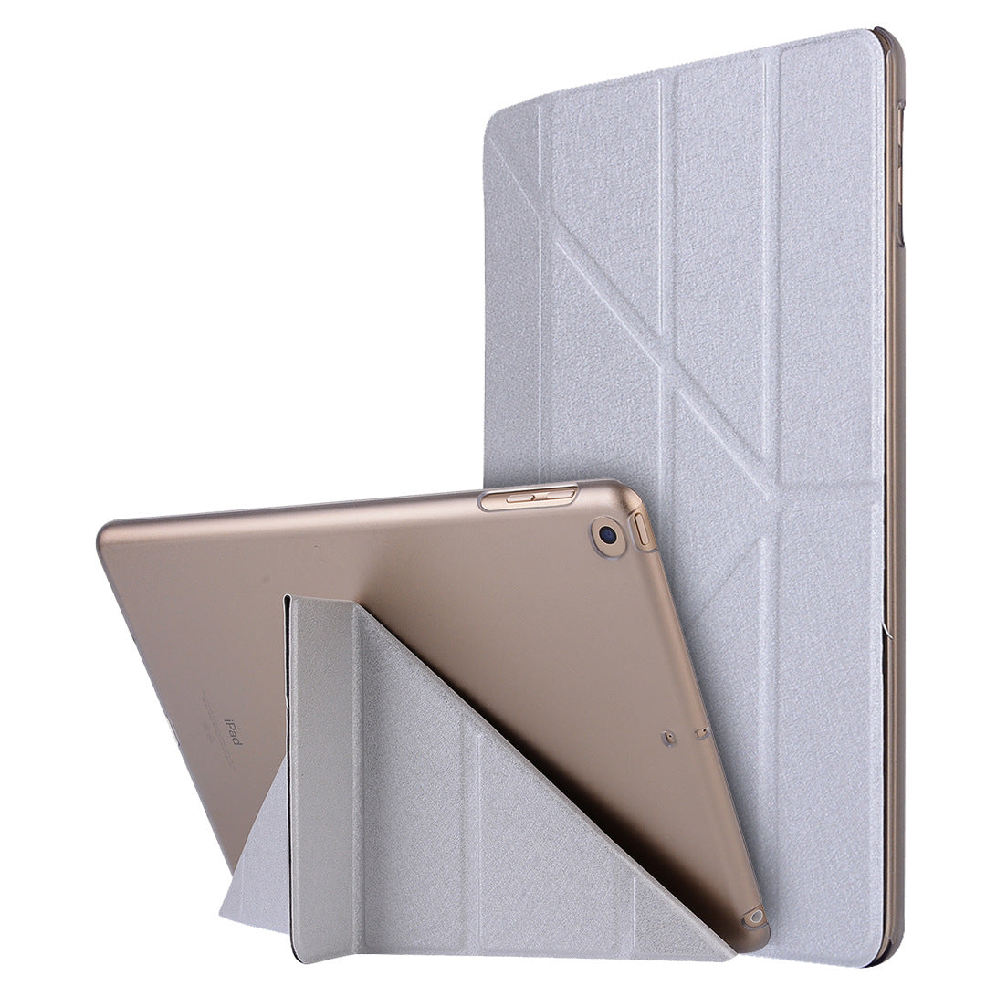 Color: silvery, Applicable model: IPad Pro 11 - Compatible with Apple, Applicable to 2021 new ipadPro11 silk holster ultra-thin protective shell 9.7 2021 dormant deformation leather case