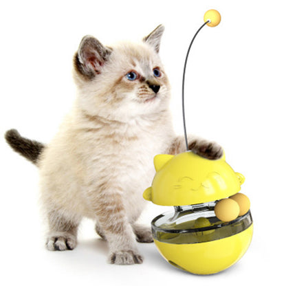 Color: Yellow - Lucky Cat Track Turntable Ball Toy