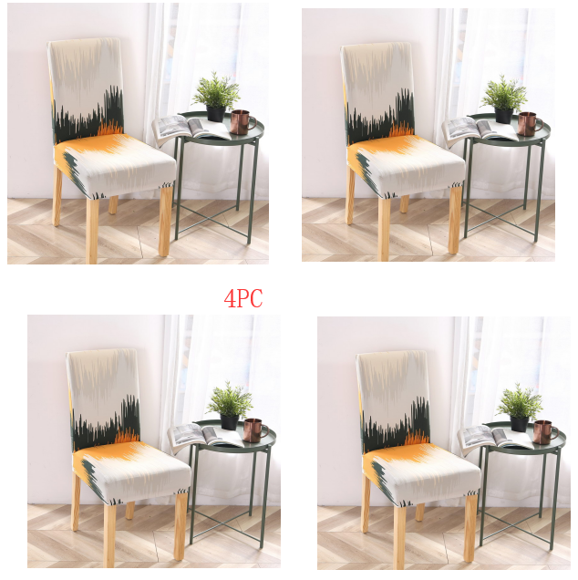 Color: 4pcs D - Home Chair Cover Hotel Chair Package Chair Cover Siamese Elastic Chair Cover Office Computer Seat Cover