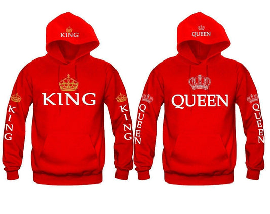 Color: KingL+QueenM, size: Red - Blue King & Queen Hoodies