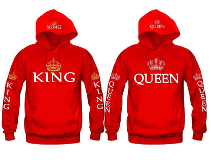 Color: KingL+QueenS, size: Red - Blue King & Queen Hoodies