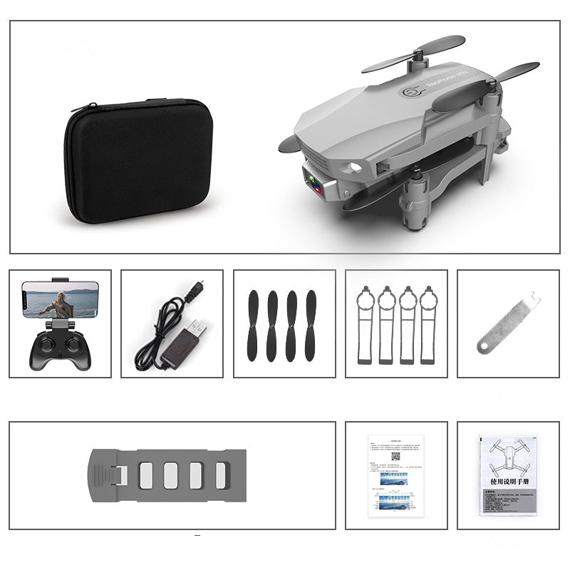 Color: Grey 4Kand bag - Folding Drone HD 4K Aerial Photography Mini Quadcopter Toy RC Airplane