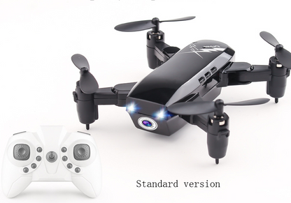 Color: Black, Style: Standard version - D9 mini folding four-axis aircraft fixed height drone WIFI real-time aerial remote control aircraft s9