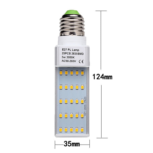 E27 5W 420-450LM White/Warm White 25 2835 SMD LED Plug Light 90-260V