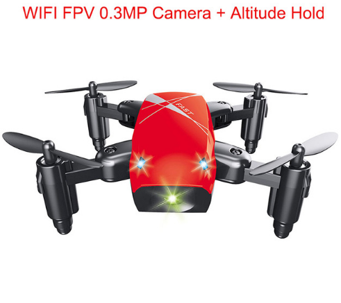 Color: Rojo, estilo: Cámara - Micro plegable RC Drone 3D Rodamiento Volante Control remoto Quadcopter Juguetes con cámara WiFi APP Control Helicóptero Dron Regalo para niños