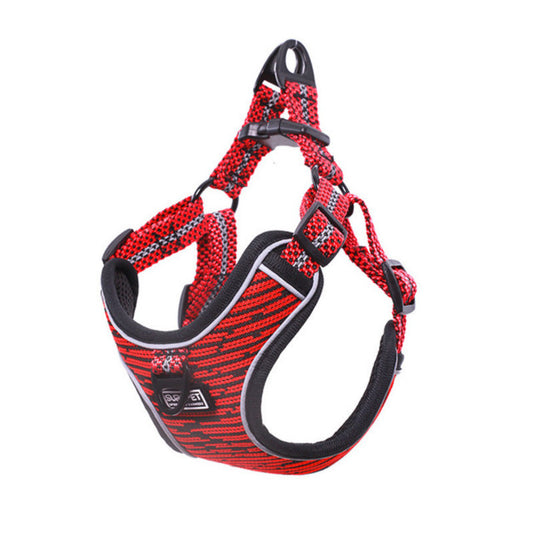 Color: Red, Size: M - Pet chest strap explosion-proof flush reflective vest