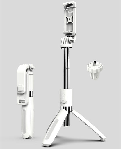 Color: White L02, Model: L02 - Compatible with Apple, Tripod Selfie Stick Mobile Universal Live Triangle Bracket One Bluetooth Selfie Artifact