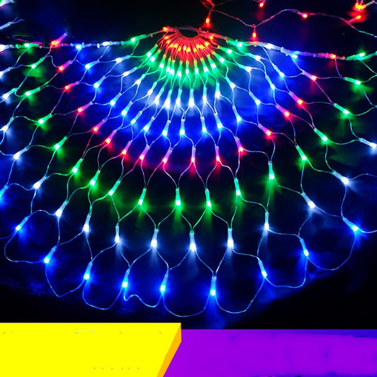 Color: Peacock lamp, Model: US - Outdoor decorative fishing net lights