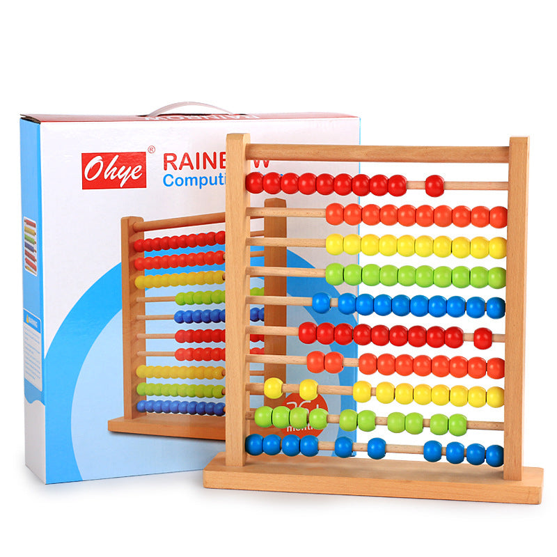 Children's wooden computing frame