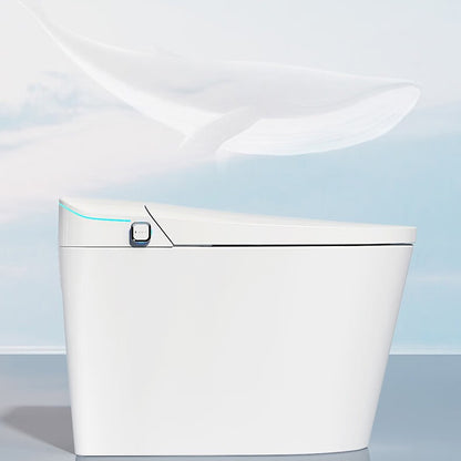 Smart toilet with auto flush, foot sensor flush, heated seat, warm water, warm air drying, remote Control