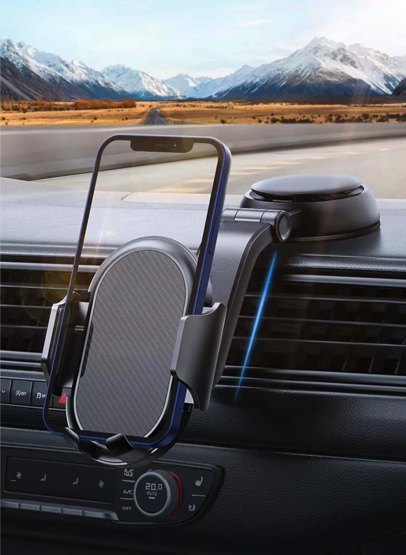 Gravity Car Phone Mount Holder with Adaptable Cradle Adjustable Long Neck for Windshield Dashboard